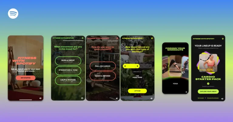 Spotify com hub fitness com videos de treino