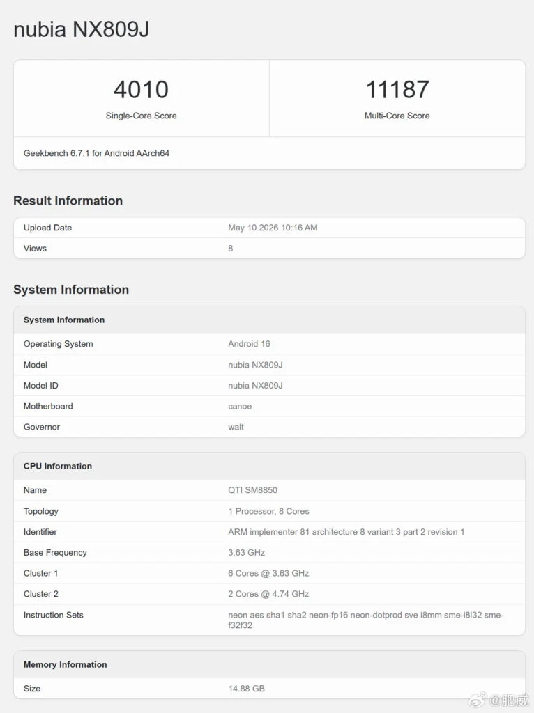 RedMagic 11S Pro+ já apareceu no Geekbench e pode ter feito história no Android 2 RedMagic 11S Pro+ já apareceu no Geekbench e pode ter feito história no Android