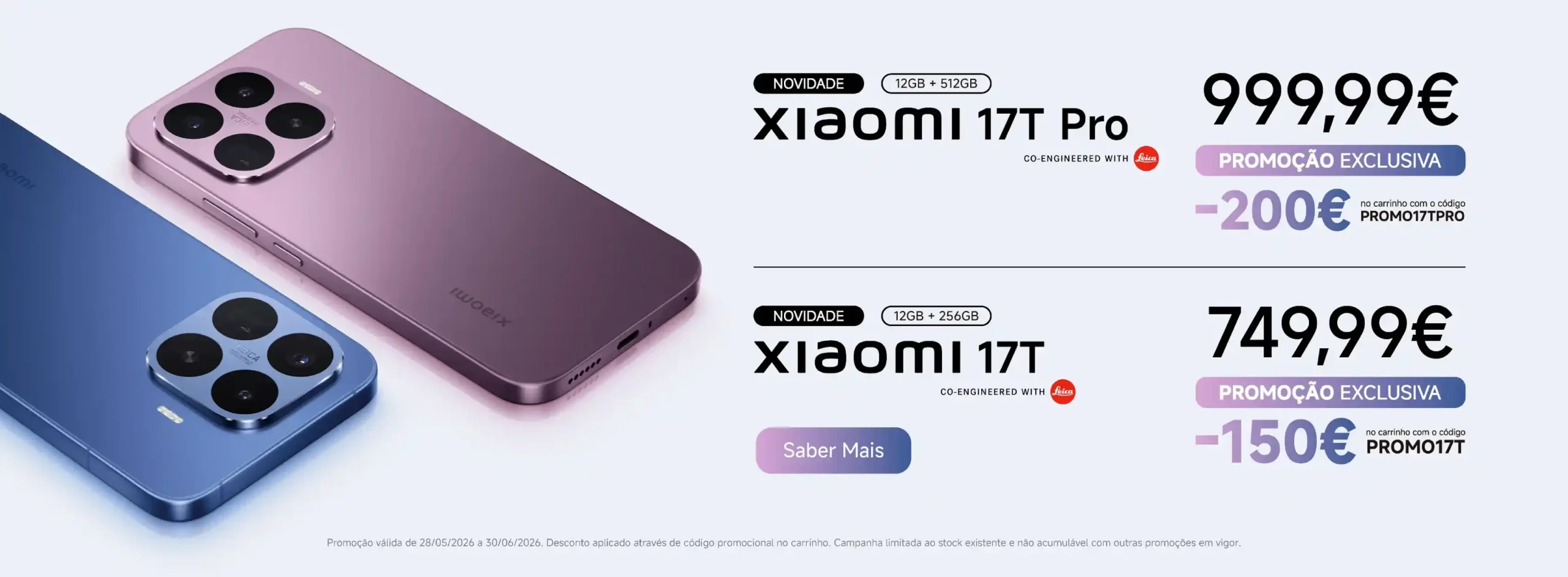 Xiaomi 17T Series chega a Portugal com teleobjetiva Leica 5x, baterias gigantes e novo Leica Live Moment 7 Xiaomi 17T Series chega a Portugal com teleobjetiva Leica 5x, baterias gigantes e novo Leica Live Moment