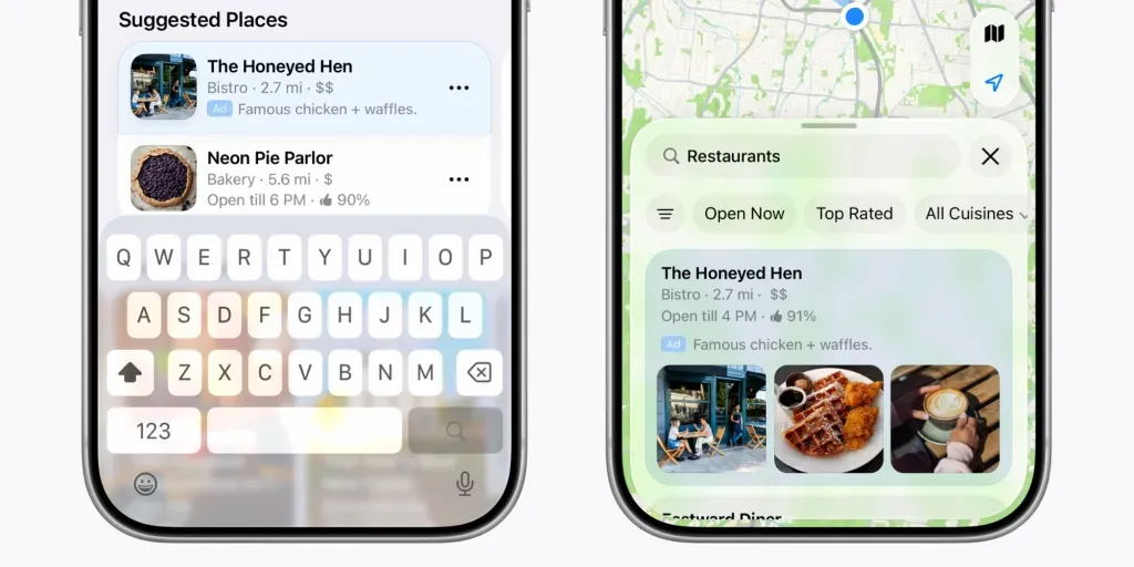 Apple Maps pode começar a mostrar publicidade no iOS 26.5 2 apple maps