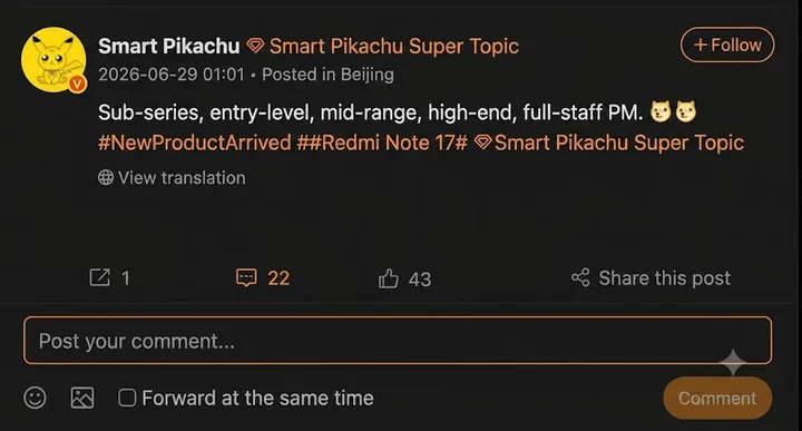 Xiaomi prepara série Redmi Note 17 com foco na autonomia