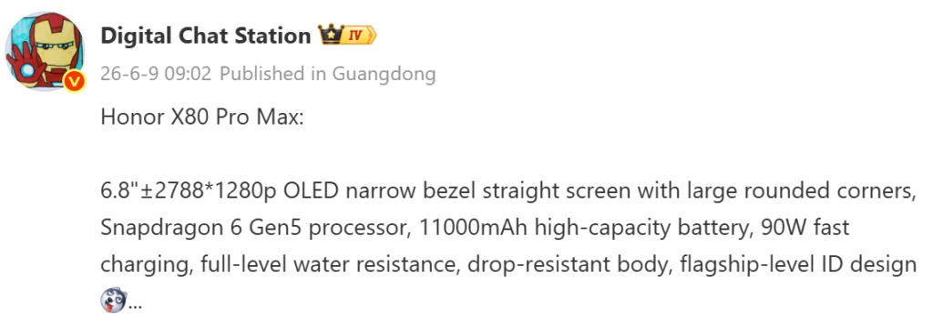 Honor X80 Pro Max estreia bateria gigante de 11.000mAh